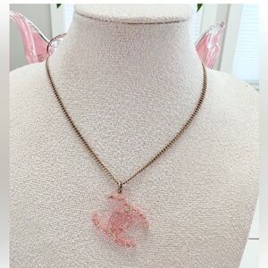 Chanel Pink Crystal Resin Necklace